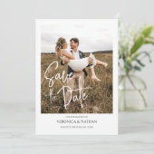 Modernes, Save the Date Foto QR Code Wedding Einladung (Stehend Vorderseite)
