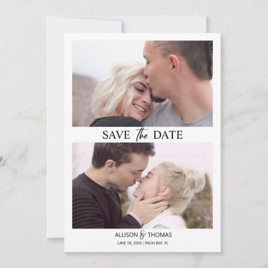 Modernes, Save the Date Foto QR Code Wedding Einladung (Vorderseite)