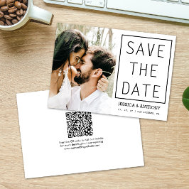 Modernes, Save the Date Foto QR Code Wedding Einladung