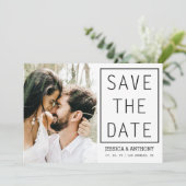 Modernes, Save the Date Foto QR Code Wedding Einladung (Stehend Vorderseite)