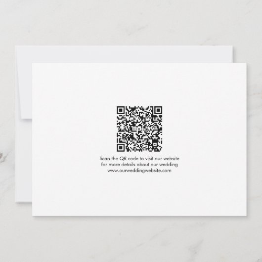 Modernes, Save the Date Foto QR Code Wedding Einladung (Rückseite)