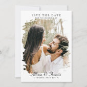 Modernes, Save the Date Foto QR Code Wedding Einladung (Vorderseite)
