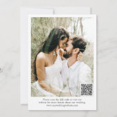 Modernes, Save the Date Foto QR Code Wedding Einladung (Rückseite)