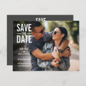 Modernes Save the Date Foto Typografie Postkarte (Vorne/Hinten)