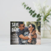 Modernes Save the Date Foto Typografie Postkarte (Stehend Vorderseite)