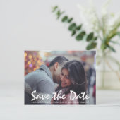 Modernes Save the Date handgeschriebenes Foto Postkarte (Stehend Vorderseite)