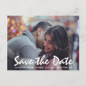 Modernes Save the Date handgeschriebenes Foto Postkarte (Vorderseite)