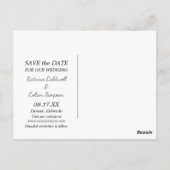 Modernes Save the Date Hochzeitfoto Postkarte (Rückseite)