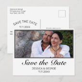 Modernes Save the Date Hochzeitseinladungs-Foto Postkarte (Vorne/Hinten)