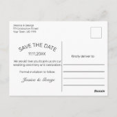 Modernes Save the Date Hochzeitseinladungs-Foto Postkarte (Rückseite)