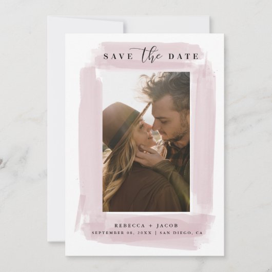 Modernes Save the Date Hochzeitsszittel-Foto (Vorderseite)