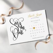 Modernes Save the Date Kalender Gold Liebe Herzstü