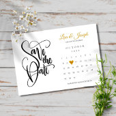 Modernes Save the Date Kalender Gold Liebe Herzstü
