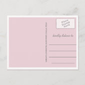 Modernes Save the Date mit rosa Foto Ankündigungspostkarte (Rückseite)