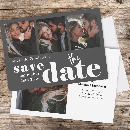 Modernes Save the Date Multi-Foto