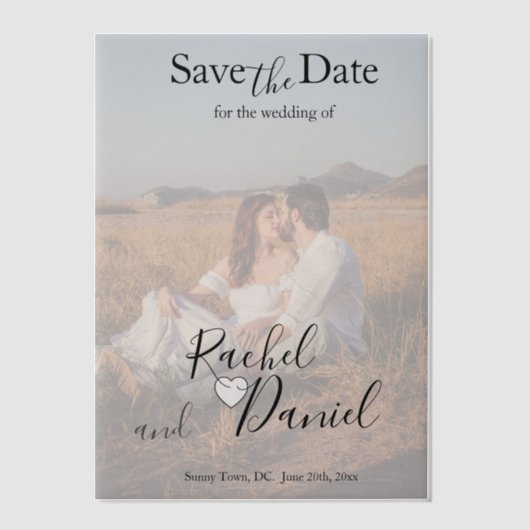 Modernes Save the Date Pergament Einladungen (Vorderseite)