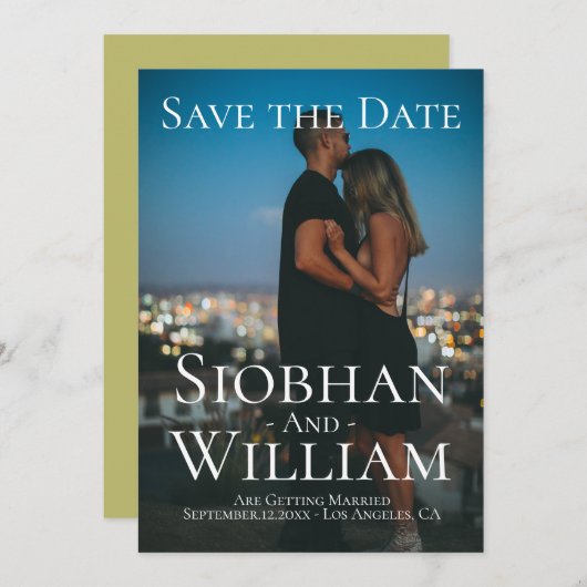 Modernes, Save the Date Personalisiertes Foto Einladung (Vorne/Hinten)