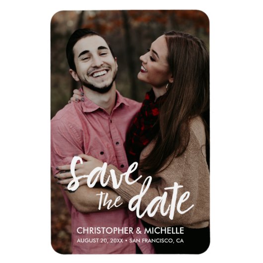 Modernes, Save the Date Personalisiertes Foto Magnet (Vertikal)