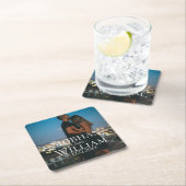 Modernes, Save the Date Personalisiertes Foto Rechteckiger Pappuntersetzer (Vor Ort)