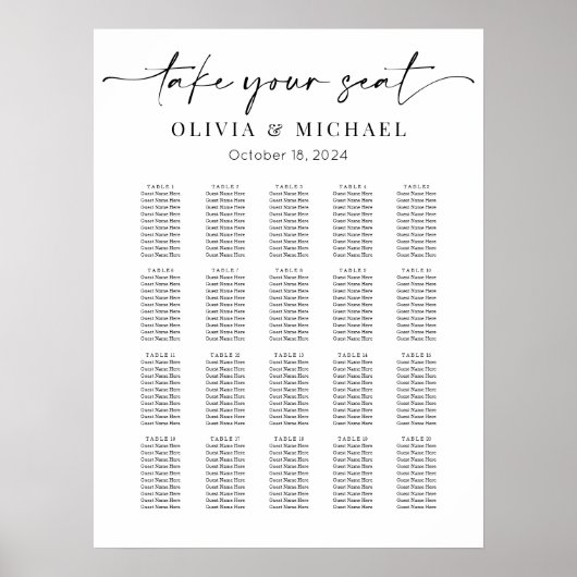 Modernes Save the Date Poster (Vorne)