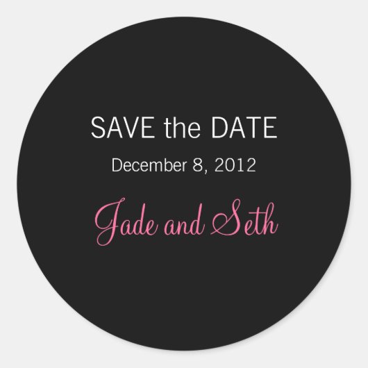 modernes Save the Date Runder Aufkleber (Vorderseite)