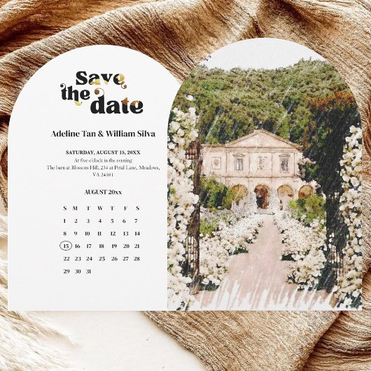 Modernes Save the Date | Schwarz-weiße Hochzeit Einladung