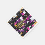 Modernes Saxophon-Muster Serviette (Ecke)