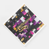 Modernes Saxophonmuster Serviette (Ecke)