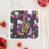 Modernes Saxophonmuster Serviette (Beispiel)