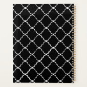 Modernes Scallop Monogramm Schwarz-Weiß-Muster Planer (Rückseite)