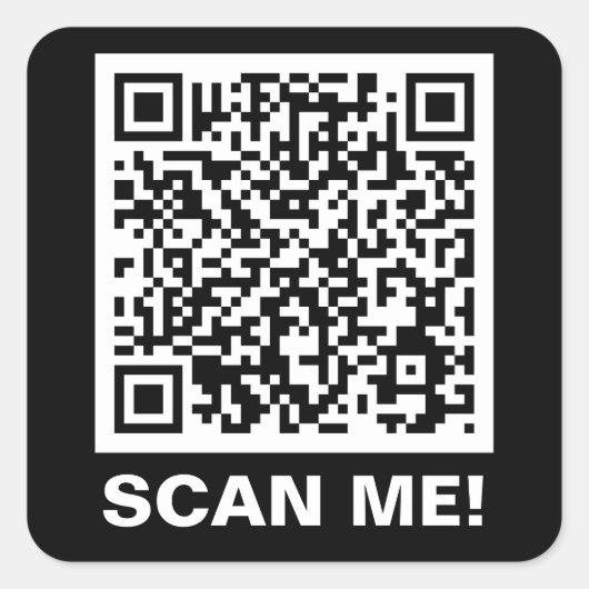 Modernes Scan Me Custom QR Code Werbegeschäft Quadratischer Aufkleber (Vorderseite)