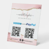 Modernes Scan zur Bezahlung von Venmo PayPal QR-Co Sockelschild (Vorderseite)
