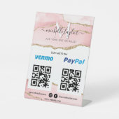Modernes Scan zur Bezahlung von Venmo PayPal QR-Co Sockelschild (Vorderseite)