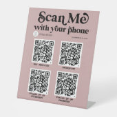Modernes, scannbares QR-Code-Netzwerk Trendy-Zeich Sockelschild (Vorderseite)