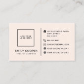 Modernes Schachbrett-Checkerboard-Add-Logo Schwarz Visitenkarte (Vorderseite)