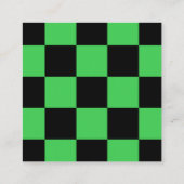 Modernes Schachbrett-Checkerboard-Logo schwarz grü Quadratische Visitenkarte (Rückseite)