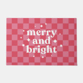 Modernes Schachbrett frohe und helle Weihnachten Fußmatte (Vorderseite)