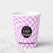 Modernes Schachbrett für Berufliche Markenbezeichn Pappbecher (Rückseite)