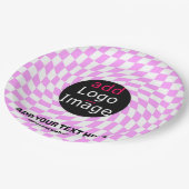 Modernes Schachbrett für Berufliche Markenbezeichn Pappteller (Schrägansicht)