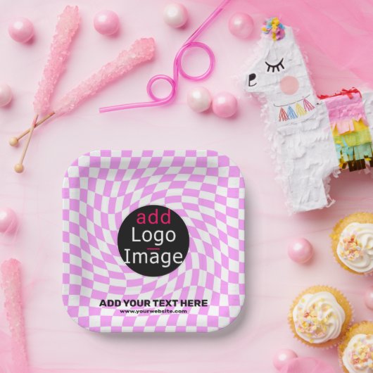 Modernes Schachbrett für Berufliche Markenbezeichn Pappteller (Party)