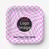 Modernes Schachbrett für Berufliche Markenbezeichn Pappteller (Vorderseite)