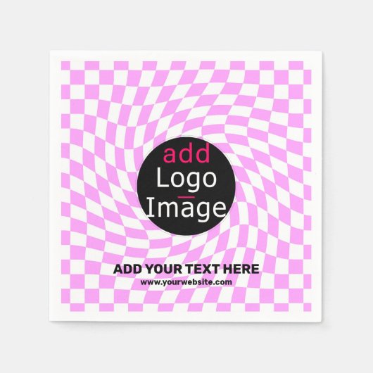 Modernes Schachbrett für Berufliche Markenbezeichn Serviette (Vorderseite)