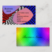 Modernes Schachbrett Rot/Weiß/Blau von Kenneth Yon Visitenkarte (Vorne/Hinten)