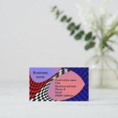 Modernes Schachbrett Rot/Weiß/Blau von Kenneth Yon Visitenkarte (Stehend Vorderseite)