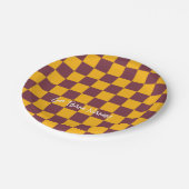 Modernes Schachbrett Sportfarben Team Spirit Pappteller (Schrägansicht)