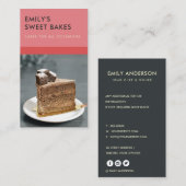 MODERNES, SCHÄFTIGES ROTES PINK KOCH FOTO VISITENKARTE (Vorne/Hinten)