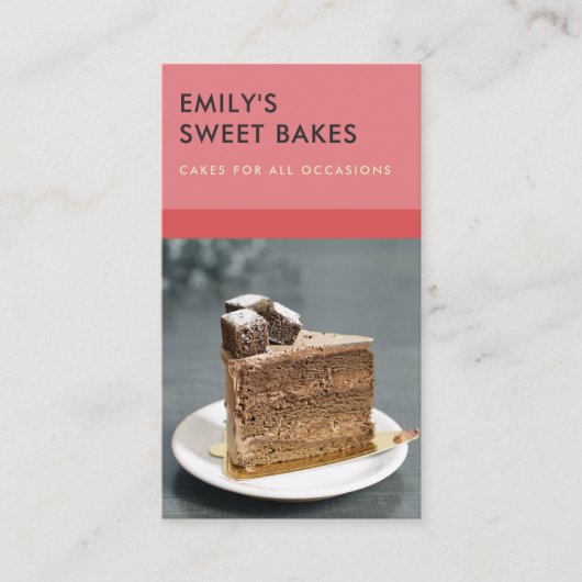 MODERNES, SCHÄFTIGES ROTES PINK KOCH FOTO VISITENKARTE (Vorderseite)