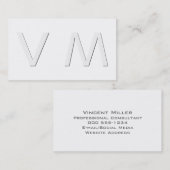 Modernes Schatten-Monogramm Visitenkarte (Vorne/Hinten)