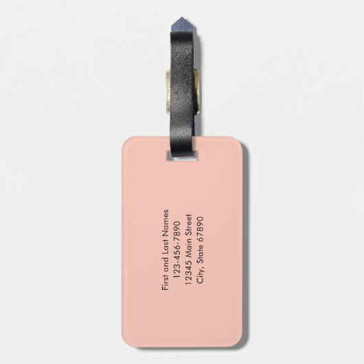 Modernes Schattenmonogramm Farbblock braun Beige Gepäckanhänger (Rückseite vertikal)