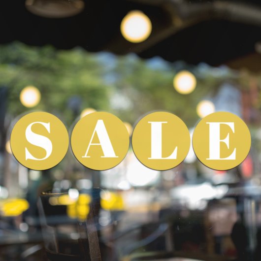 Modernes Schaufenster Gelbe Fensterklammer Fensteraufkleber